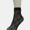 2 Pack Bow Fishnet Anklet Socks Black
