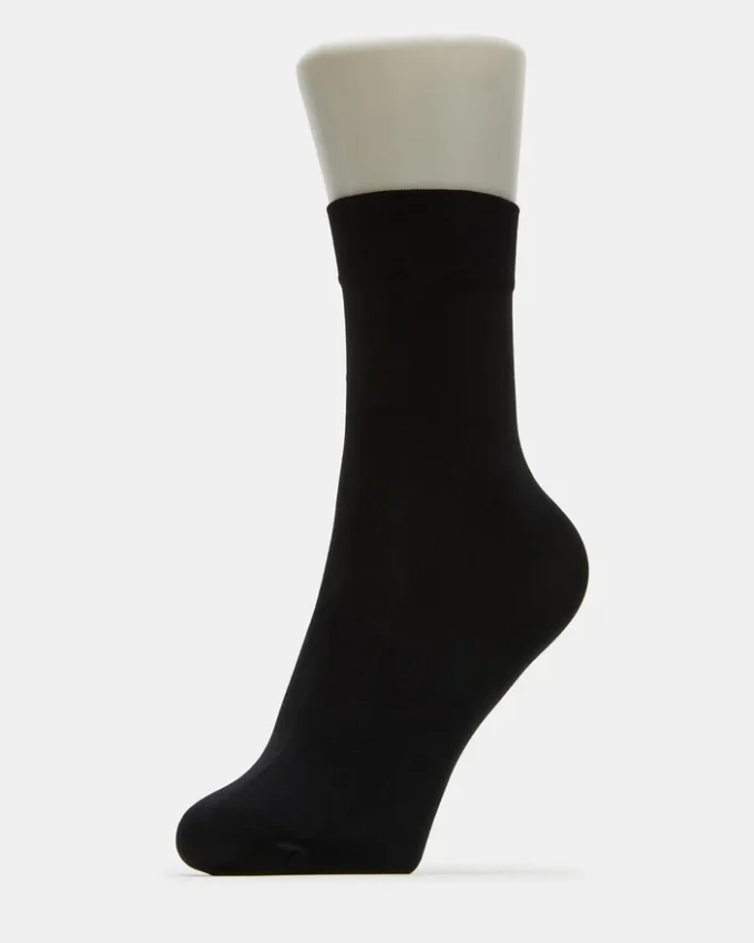 2 Pack Bow Fishnet Anklet Socks Black