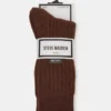 2 Pack Cable Texture Boot Socks Brown