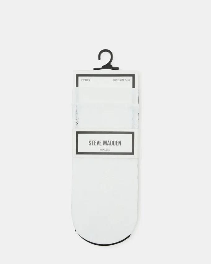 2 Pack Lace Anklet Socks White