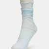 2 Pack Sofia Solid Mesh Crew Socks Light Blue