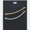2-Piece Pearl Chain Anklet Set