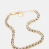 2-Piece Rhinestone Chain Anklet Set