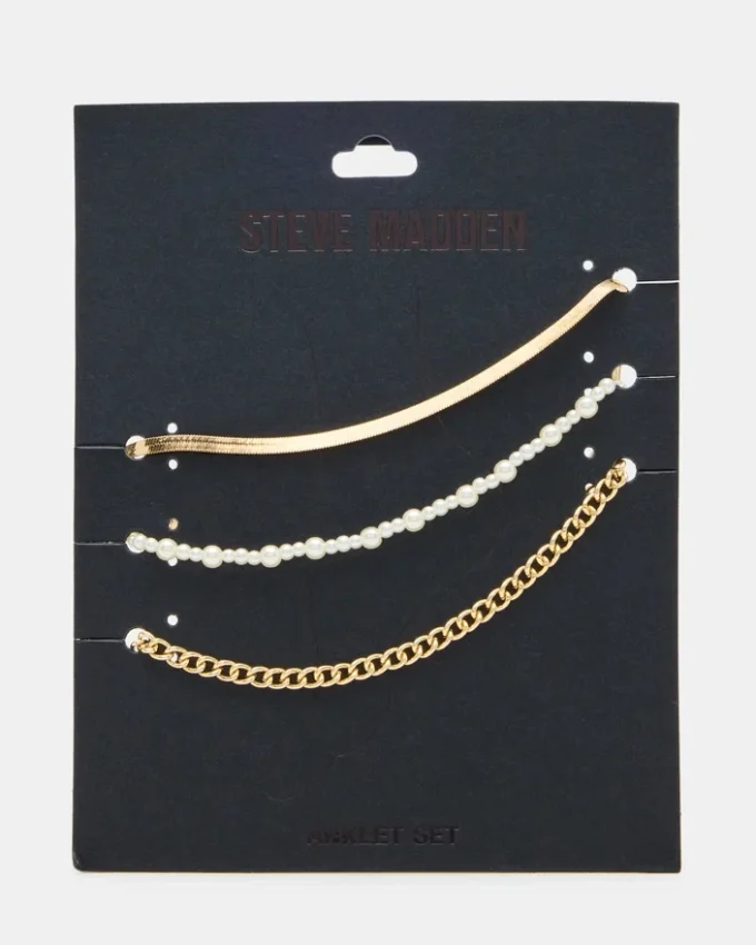 3-Piece Chain Anklet Set