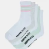 5 Pack Striped Socks White Multi