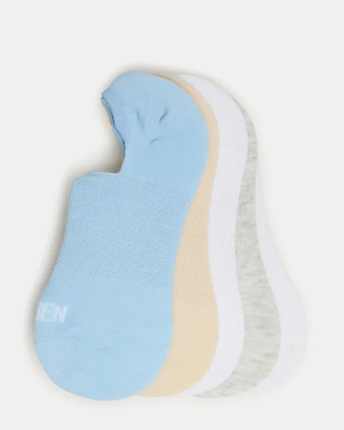 5 Pack Zoe Sneaker Socks Light Blue