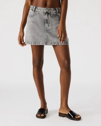 Abaco Denim Skirt Light Grey