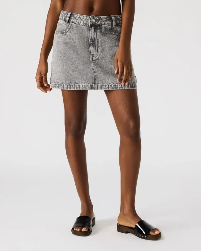 Abaco Denim Skirt Light Grey