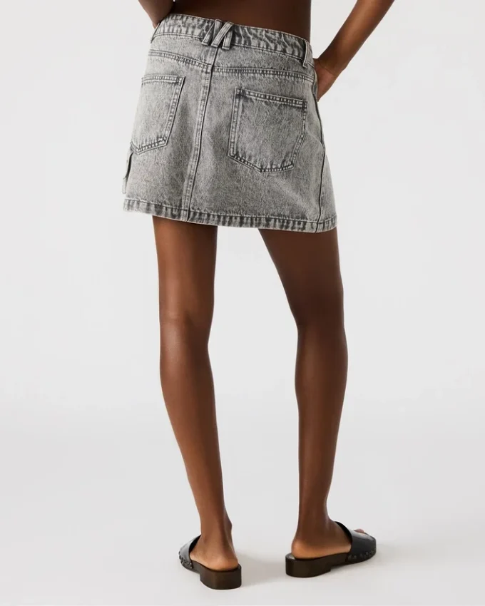 Abaco Denim Skirt Light Grey