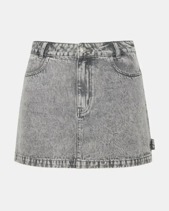 Abaco Denim Skirt Light Grey