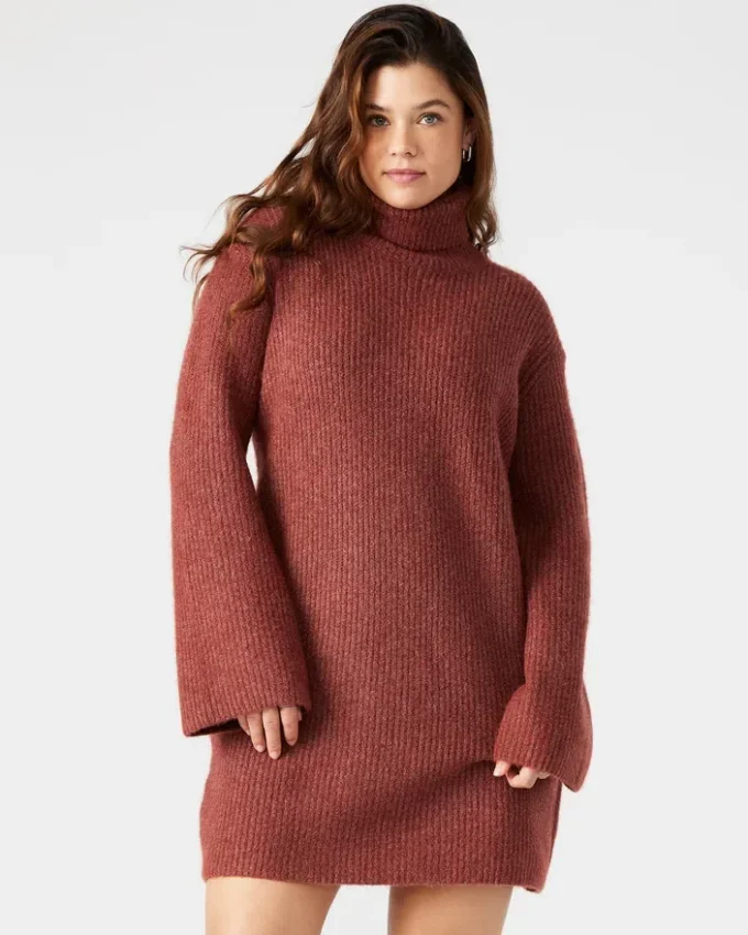 Abbie Sweater Dress Rust