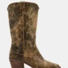 Albany Brown Distressed Wide Calf