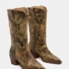 Albany Brown Distressed Wide Calf