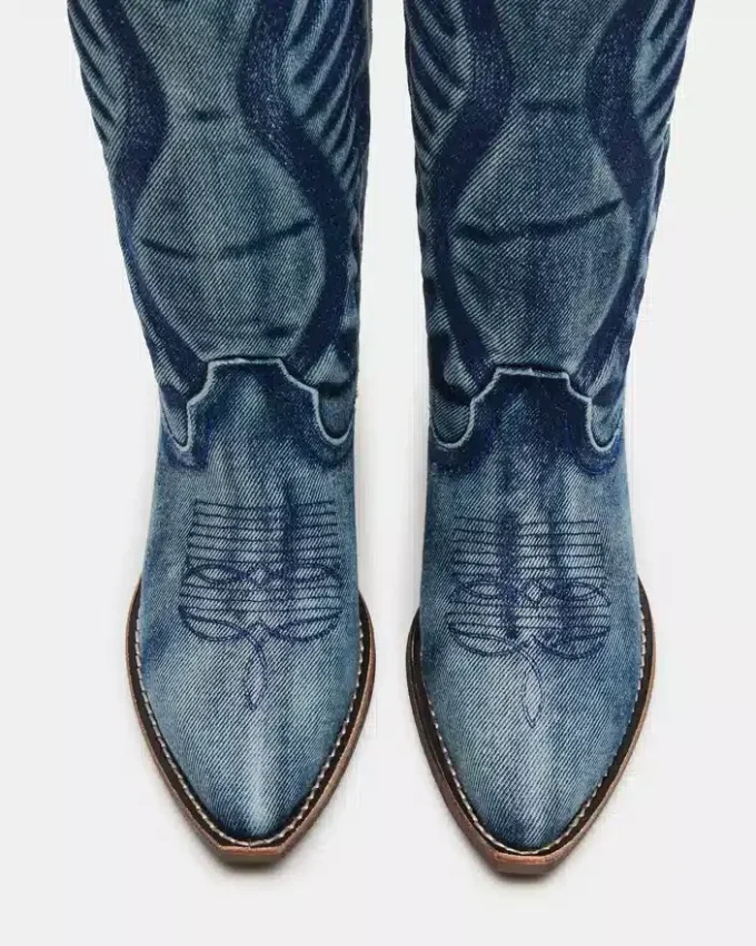 Albany Denim Fabric Wide Calf