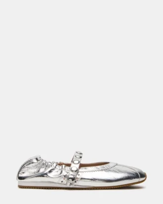 Anaya Silver Leather Studs