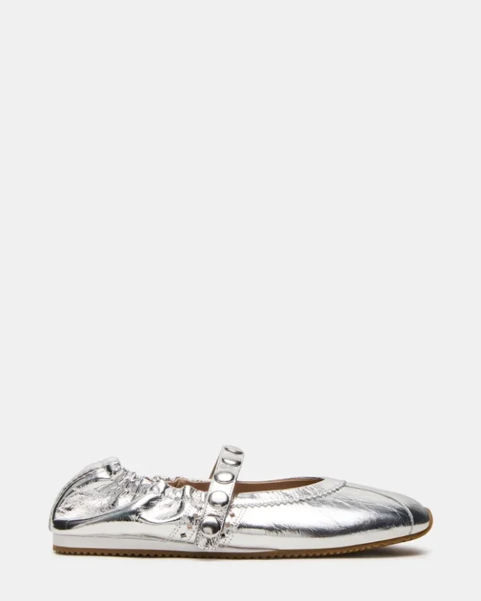 Anaya Silver Leather Studs