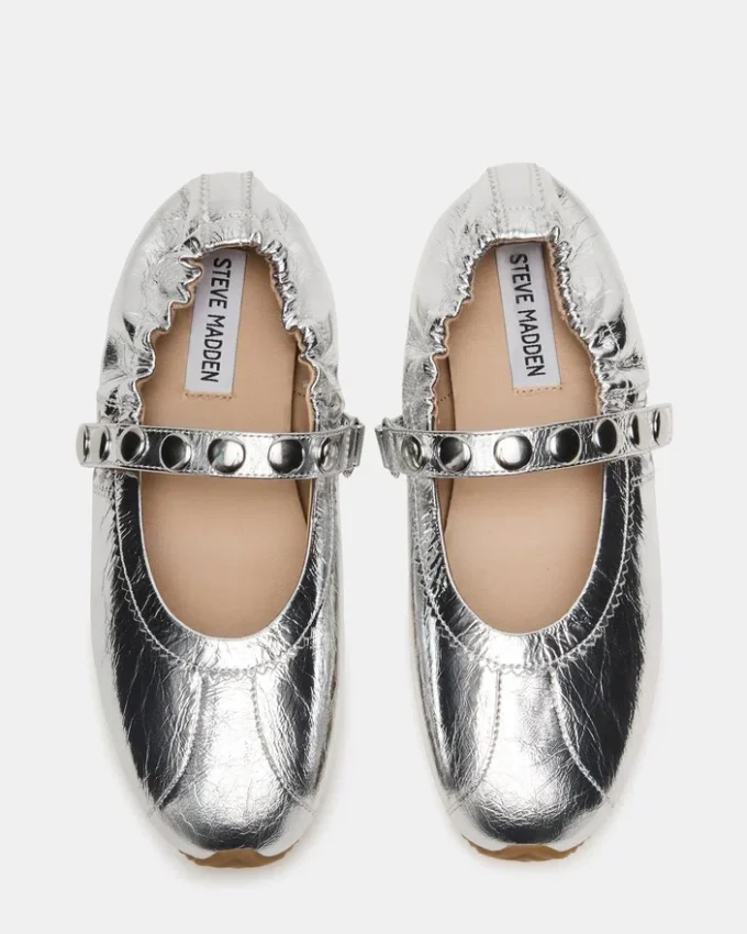 Anaya Silver Leather Studs