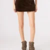 Aviva Faux Fur Skirt Dark Espresso