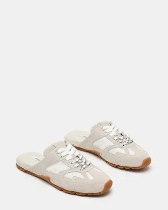 Aziel Mule White Suede