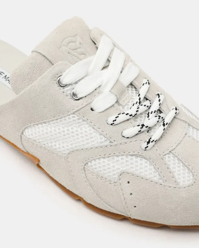 Aziel Mule White Suede