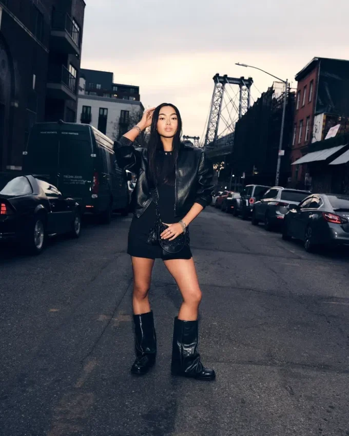 Benton Black Leather