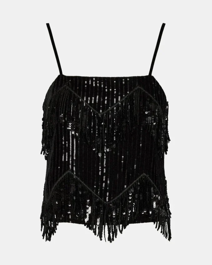 Blakelyn Sequin Top Black