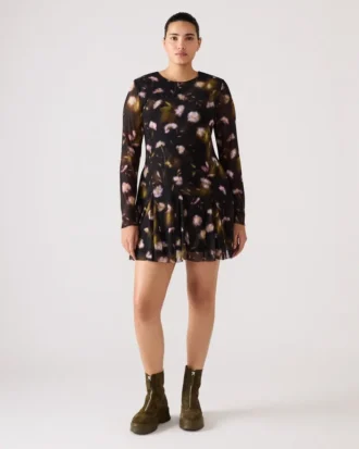 Bliss Dress Black Ditsy Floral