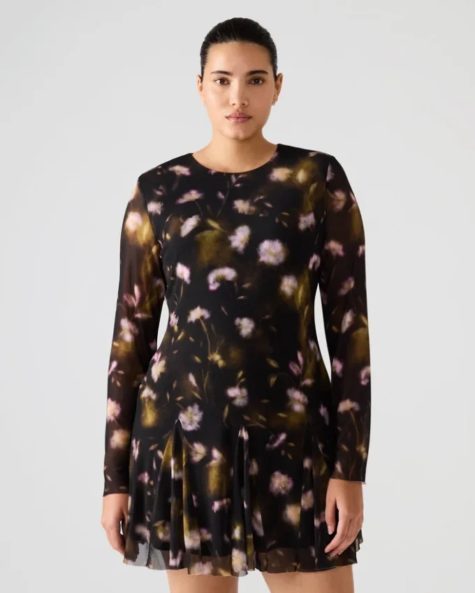 Bliss Dress Black Ditsy Floral