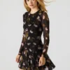 Bliss Dress Black Ditsy Floral