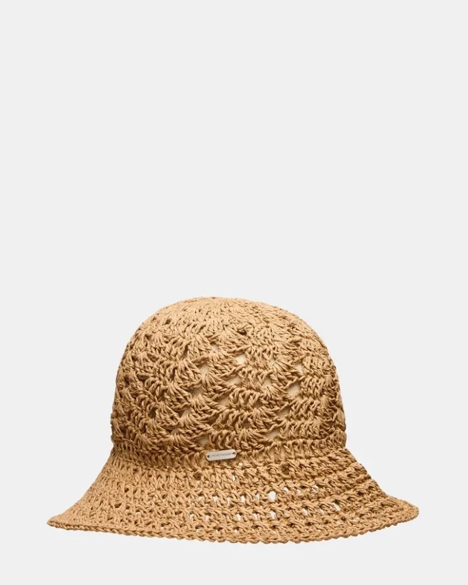 Boho Straw Bucket Tan