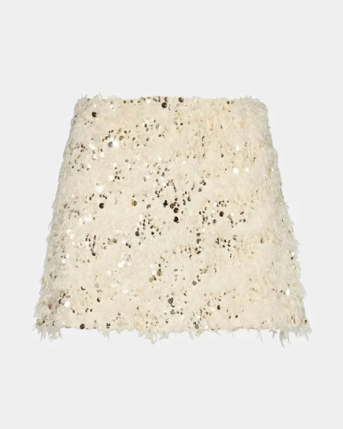 Cindi Feather Skirt Ivory