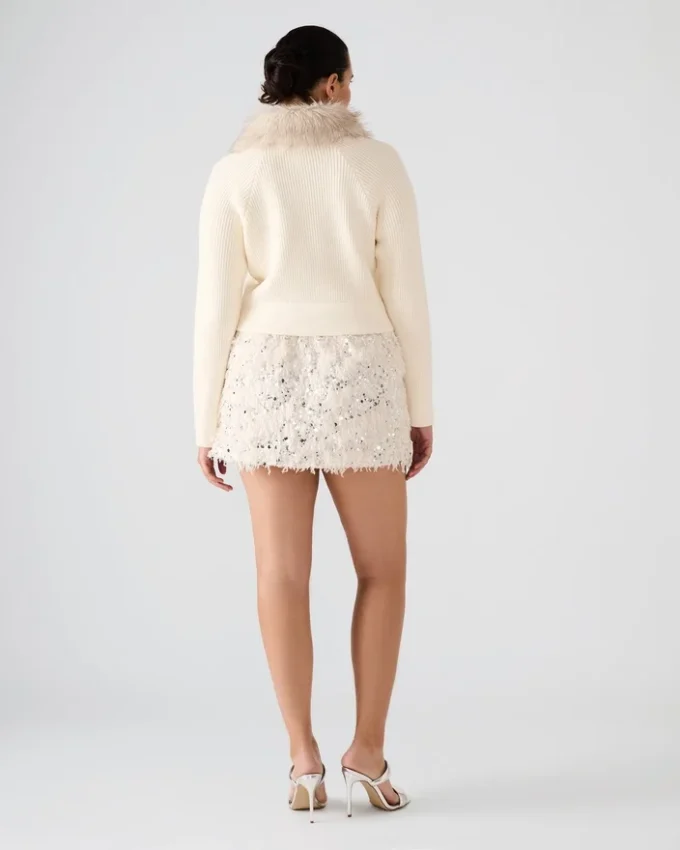 Cindi Feather Skirt Ivory