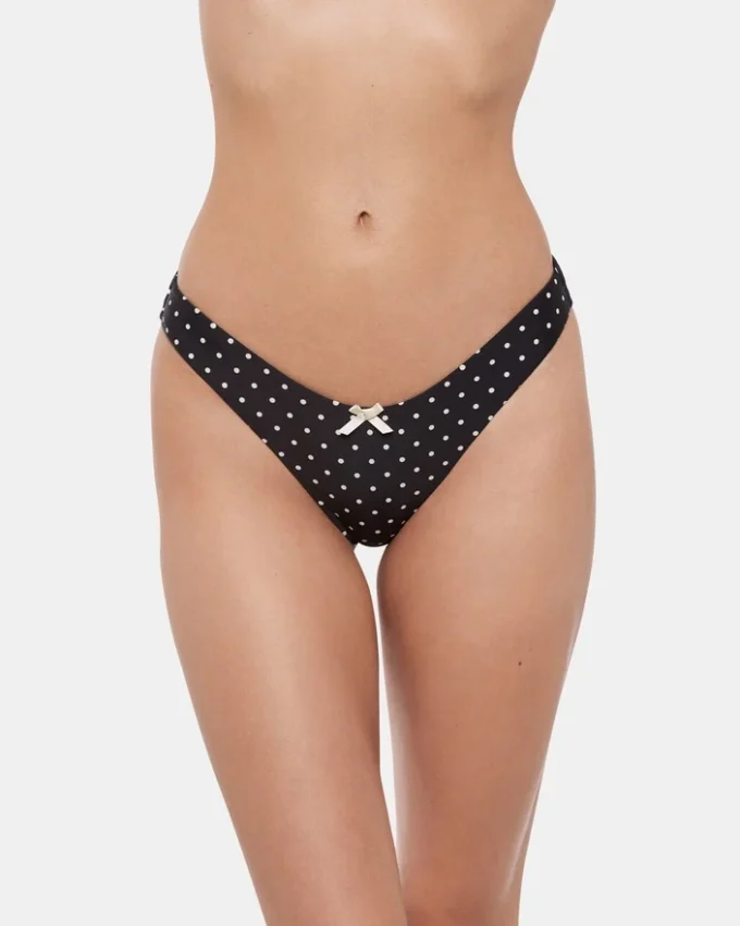 Darling Dot Bikini Bottom Black Multi