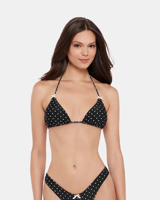 Darling Dot Bikini Top Black Multi