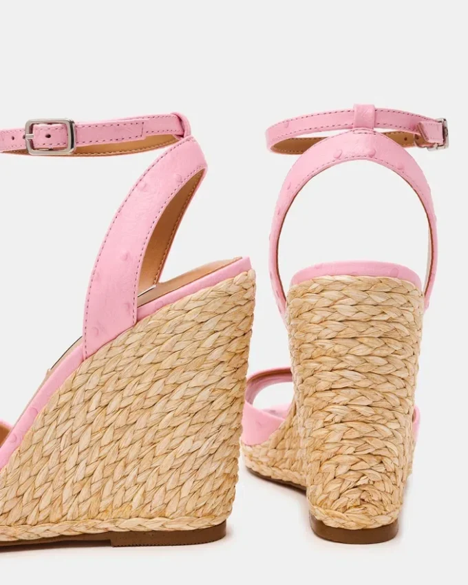 Devin Ostrich Pink Leather