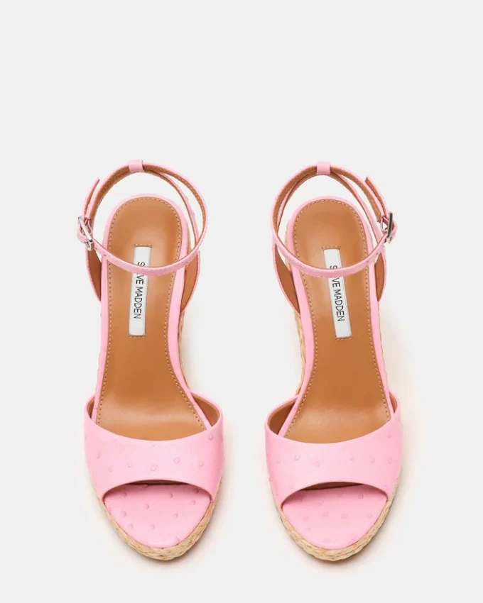 Devin Ostrich Pink Leather