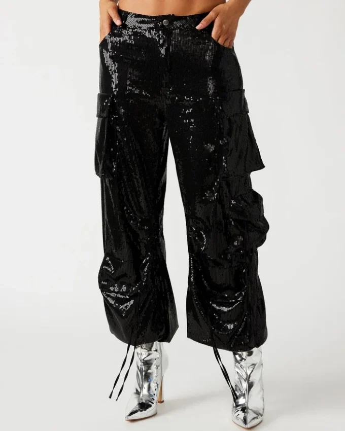 Duo Sequin Pant Black