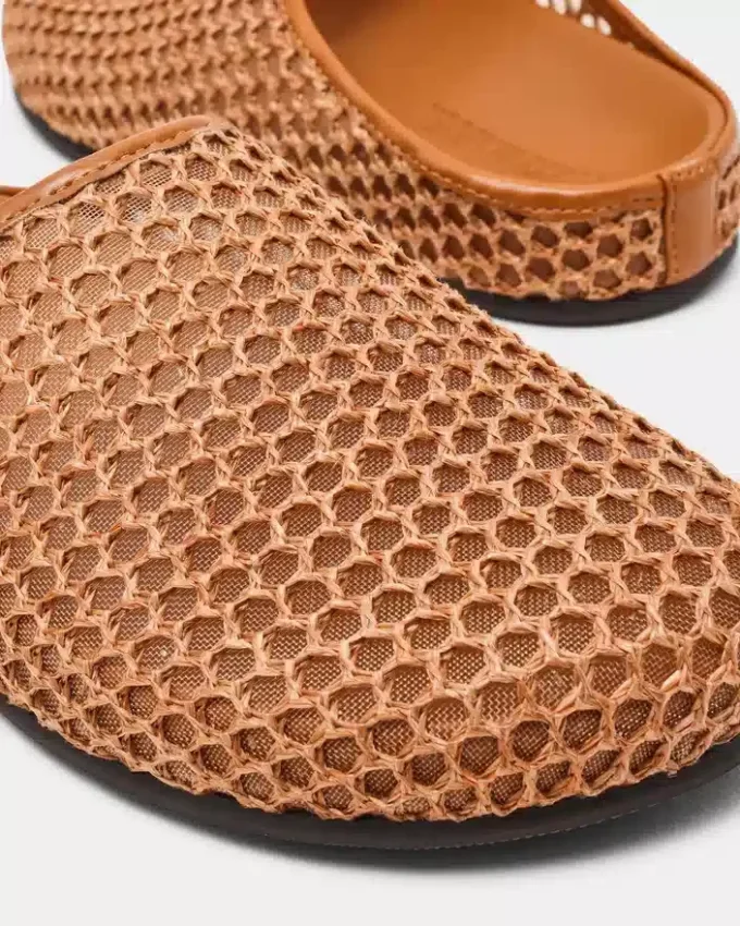 Fern Tan Raffia Mesh