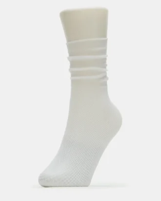 Fishnet Slouchy Crew Socks White