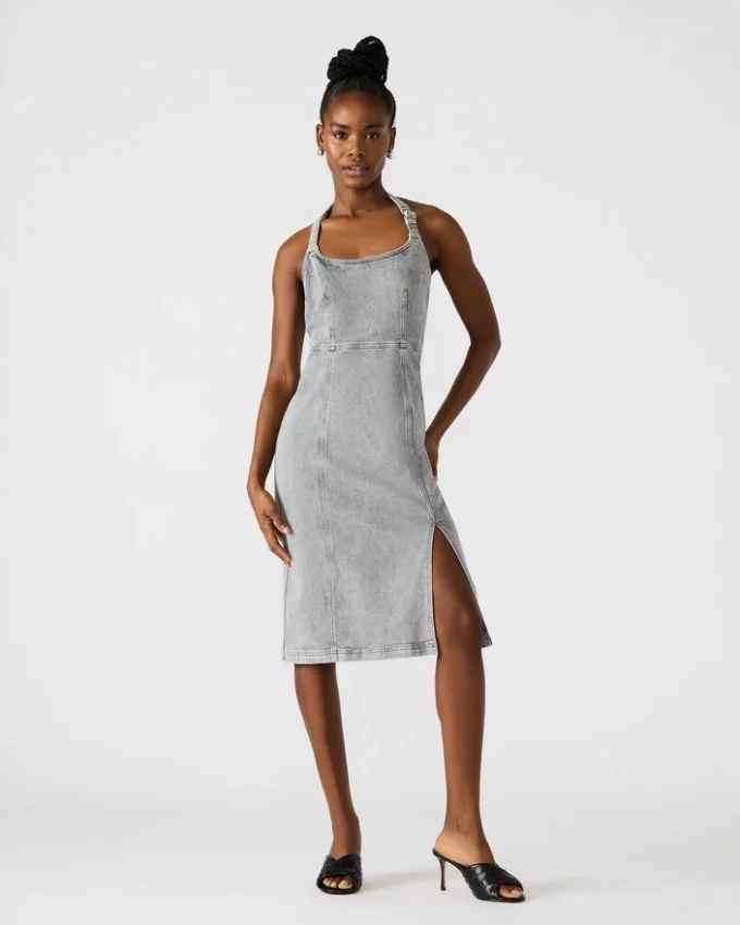 Gia Denim Dress Light Grey