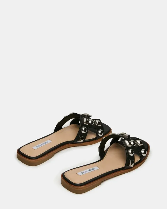 Hadyn Studs Black Leather