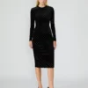 Hailee Studded Velvet Dress Black