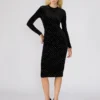 Hailee Studded Velvet Dress Black