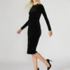 Hailee Studded Velvet Dress Black