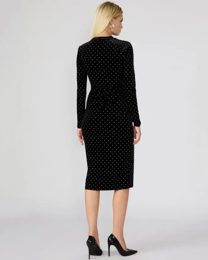 Hailee Studded Velvet Dress Black