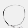 Herringbone Chain Anklet Set Silver