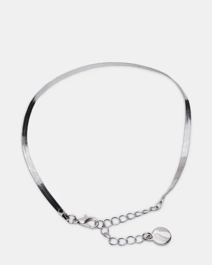 Herringbone Chain Anklet Set Silver