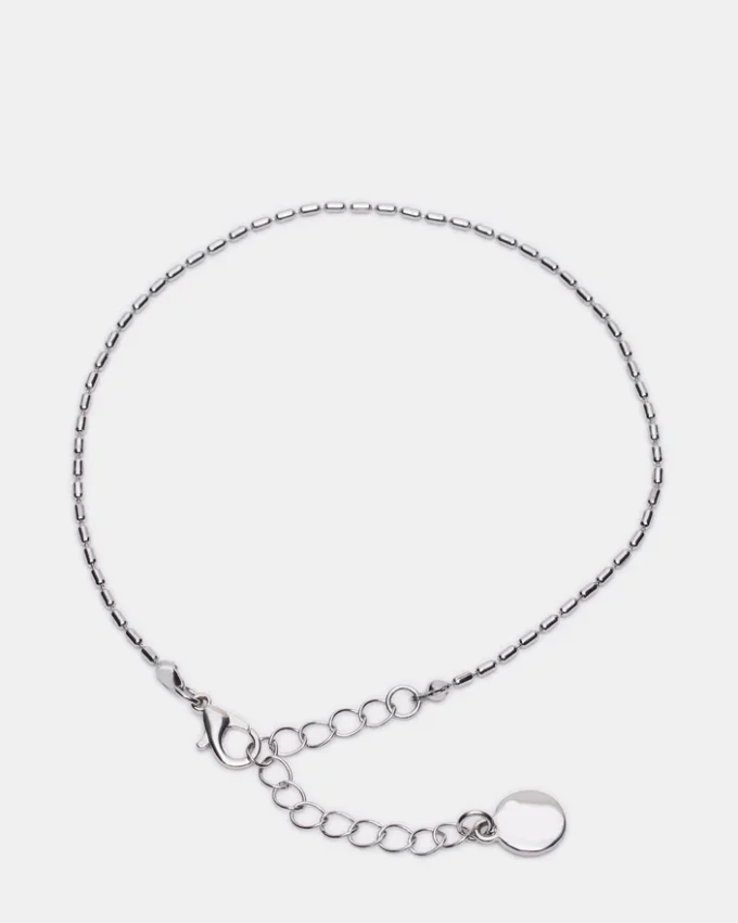 Herringbone Chain Anklet Set Silver