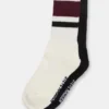 Ivy 2 Pack Stripe Athleisure Socks Cherry