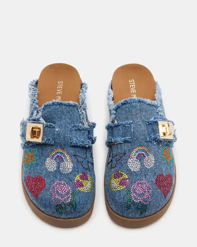 Kids Moneyy Denim Multi Rhinestones